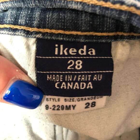 Ikeda 700 Series Denim High Rise Straight Leg Medium Wash Jeans Size 28 - Picture 7 of 12